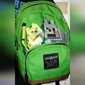 Minecraft™ J!nx®backpack| 16"| Vibrant neon green💚|wolf & ocelot characters